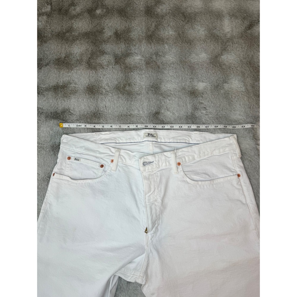 Polo Ralph Lauren Varick Slim Straight Jeans White Denim Mens 40x30-0639 - Picture 4 of 7